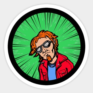 Orange Haired Hipster Sticker